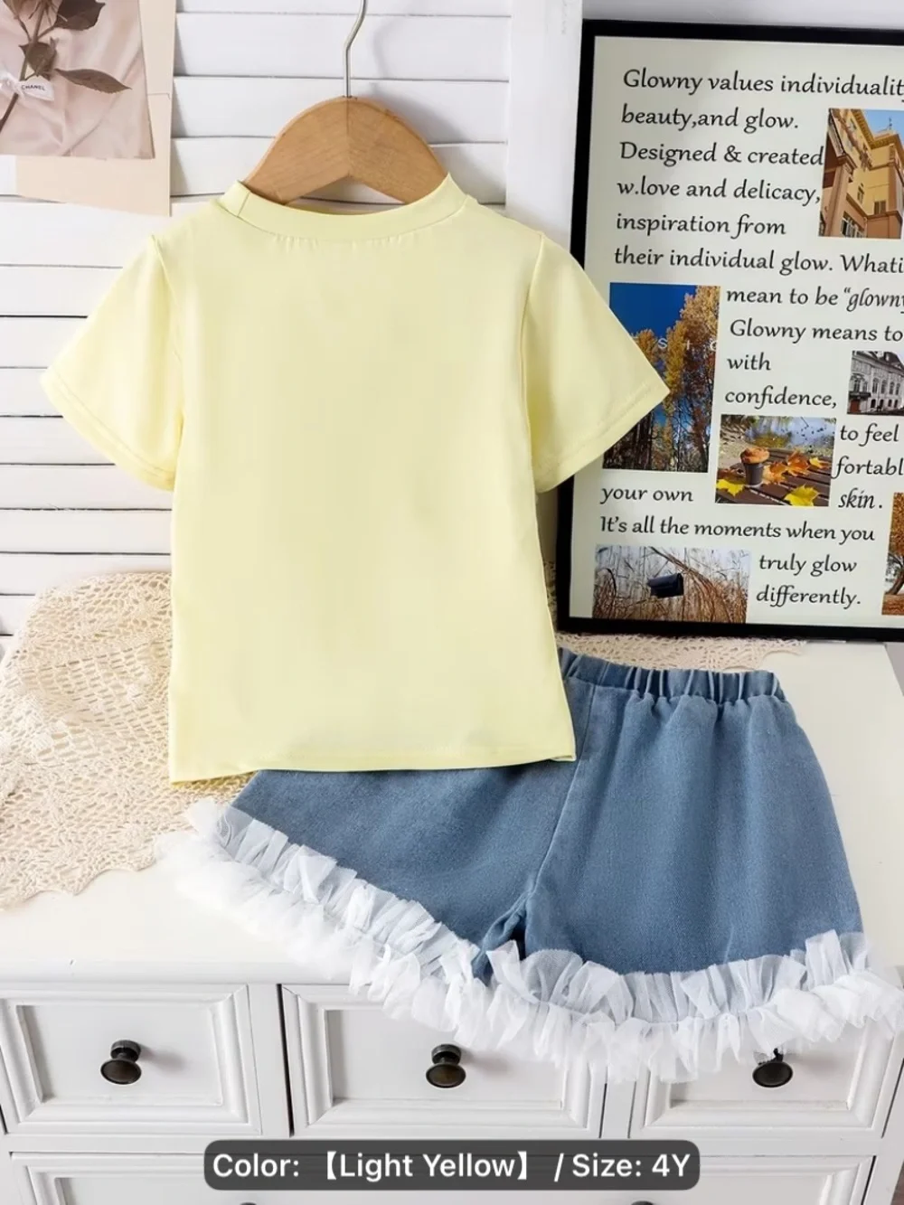NWOT, Light Yellow Bow Front Top for Kids - 4Y